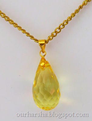 Yellow teardrop Pendant Necklace (4)