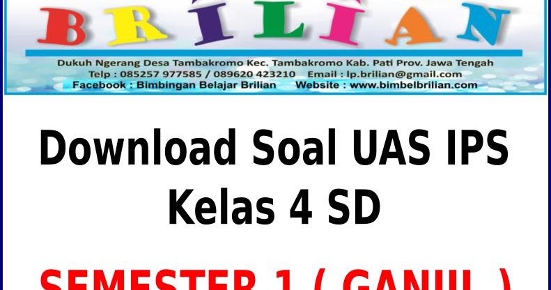 Download Soal UAS IPS Kelas 4 SD Semester 1 Ganjil Dan 