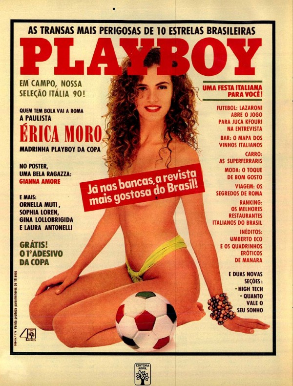 Anúncio da Revista Playboy com sua edição para o mês de janeiro de 1990