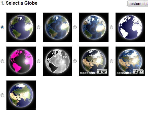 Select a globe