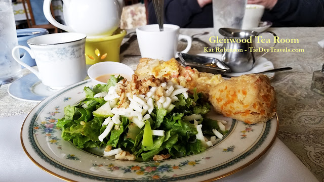 Quiche plate with salad and scone at Glenwood Tea Room in Shreveport