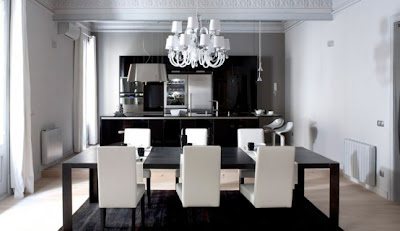 Contemporary Black and White Apartment Interior Design by Ingrid Matheu