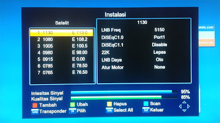 Cara Setting Satelit Skybox A1 Parabola 4 LNB