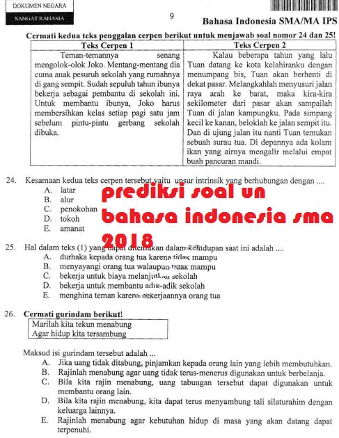 soal un bahasa indonesia sma 2018 dan pembahasannya - Beragam Informasi