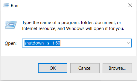 Shutdown Windows 10 From Run Dialog