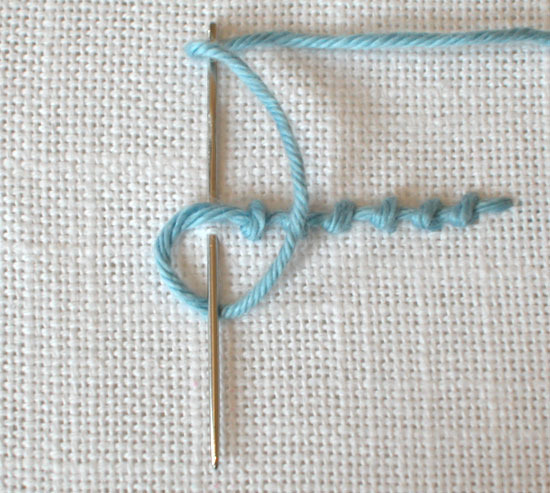 Coral stitch, German knot stitch, knotted stitch, beaded stitch