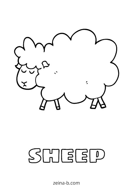 رسومات للتلوين، مرزعة الحيوانات - رسمة خروف