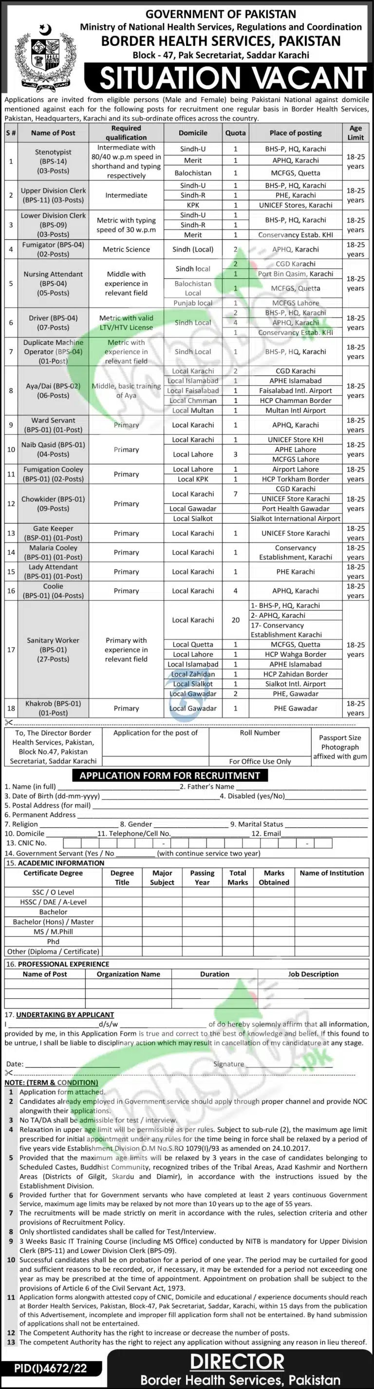 Ministry of National Health Services, Regulations and Coordination Jobs 2023