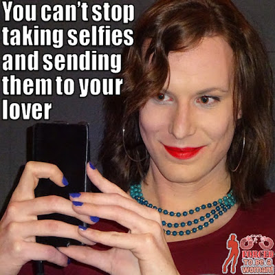 A selfie for your lover Sissy TG Caption - TG Captions and more - Crossdressing and Sissy Tales and Captioned images