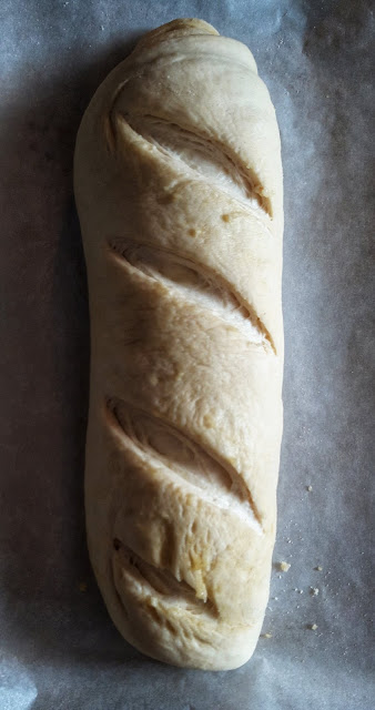 filone di pane sfogliato all'olio evo, preparazione