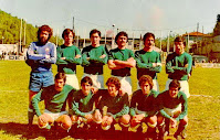 RACING Club de FERROL - El Ferrol, La Coruña, España - Temporada 1977-78 - Millán, Richard, Silvano, Vidal, Otero y Nando; Garrido, J. Collazo, Argüeso, Corral y M. Collazo - CD ENSIDESA 0 RACING DE FERROL 1 - 30/04/1978 - Liga de 2ª División B, grupo 1º, jornada 36 - Llaranes, Avilés, Asturias, estadio de Santa Bárbara - En la primera temporada de existencia de la 2ªB, el Racing de Ferrol se clasificó 1º de su grupo y ascendió a 2ª