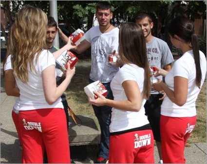 KFC wants to advertise its bunless burger on the buns of college girls