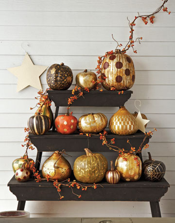 The gilded pumpkins above are my favorites The best part