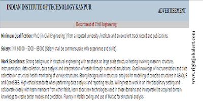 Civil Engineering Jobs in Indian Institute of Technology, Kanpur