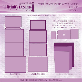 Divinity Designs LLC Custom Four Panel Card with Layers Dies