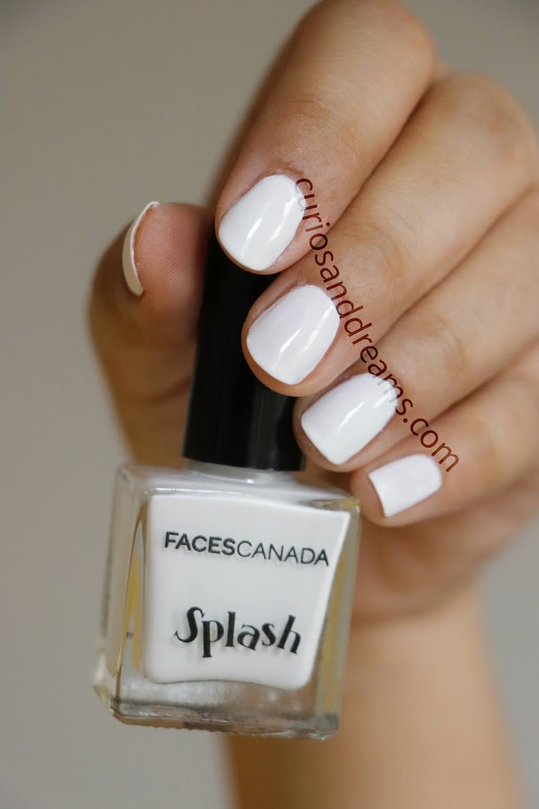 Faces Canada Splash Nail Enamel White O White, Faces Canada nail polish, Faces Canada nail polish swatches, Faces Canada Splash Nail Enamel