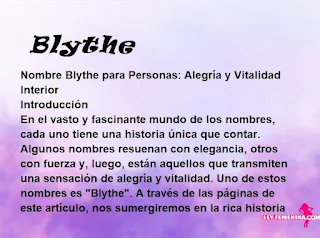 significado del nombre Blythe