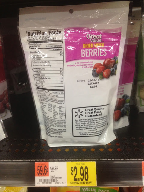 Dried Mixed Berries, Great Value, 5 oz - Walmart