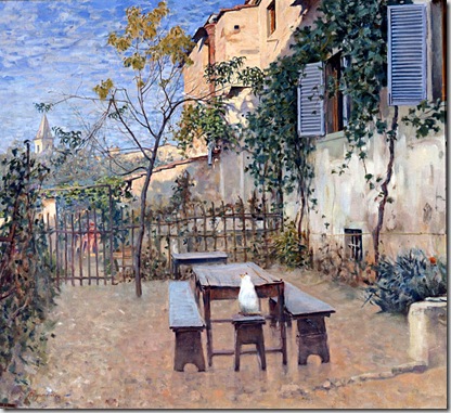 Telemaco Signorini - Mattino di settembre a Settignano (L’osteria dello Scheggi a Settignano), 1892 Olio su tela, cm. 58x64. Galleria d’Arte Moderna Firenze
