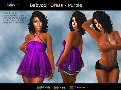 BSN Babydoll Dress - Purple