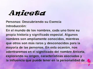 significado del nombre Aniceta