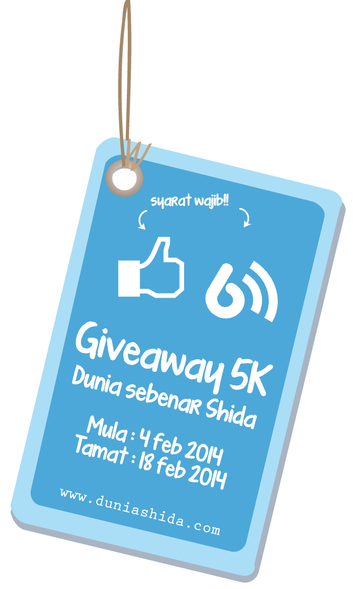 http://www.duniashida.com/2014/02/giveaway-5k-dunia-sebenar-shida.html