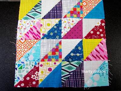 half-square triangle quilt block for my Gipsy Wife quilt- marty mason