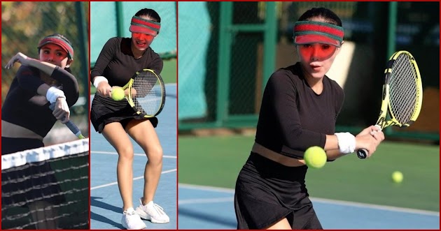 Potret Yuni Shara Main Tenis, Pinggang Langsing Kaki Ramping Disebut Seperti Anak SMP
