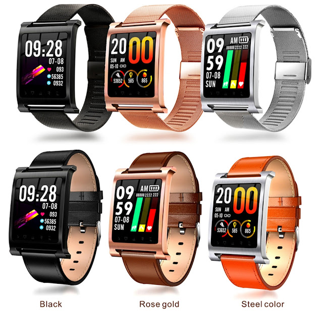 Bakeey K6 Full Steel Band 1.3 inch Smart Watch Blood Pressure Heart Rate Monitor Full Touch Watch