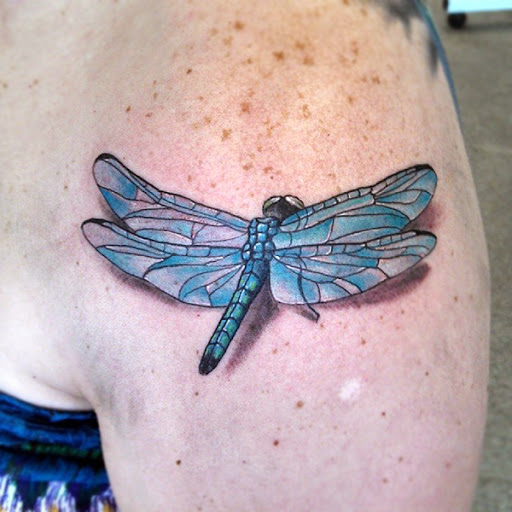 dragonfly and dandelion tattoos