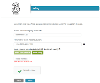 Cara Unreg Kartu 3 Tri Yang Telah Diregistrasi Secara Online