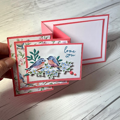 Fun-fold Z Fold Greeting Card using Stampin' Up! Flight & Airy bid-themed Designer Series Paper