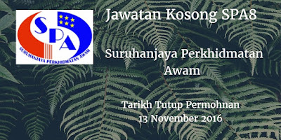 Jawatan Kosong SPA8 13 November 2016