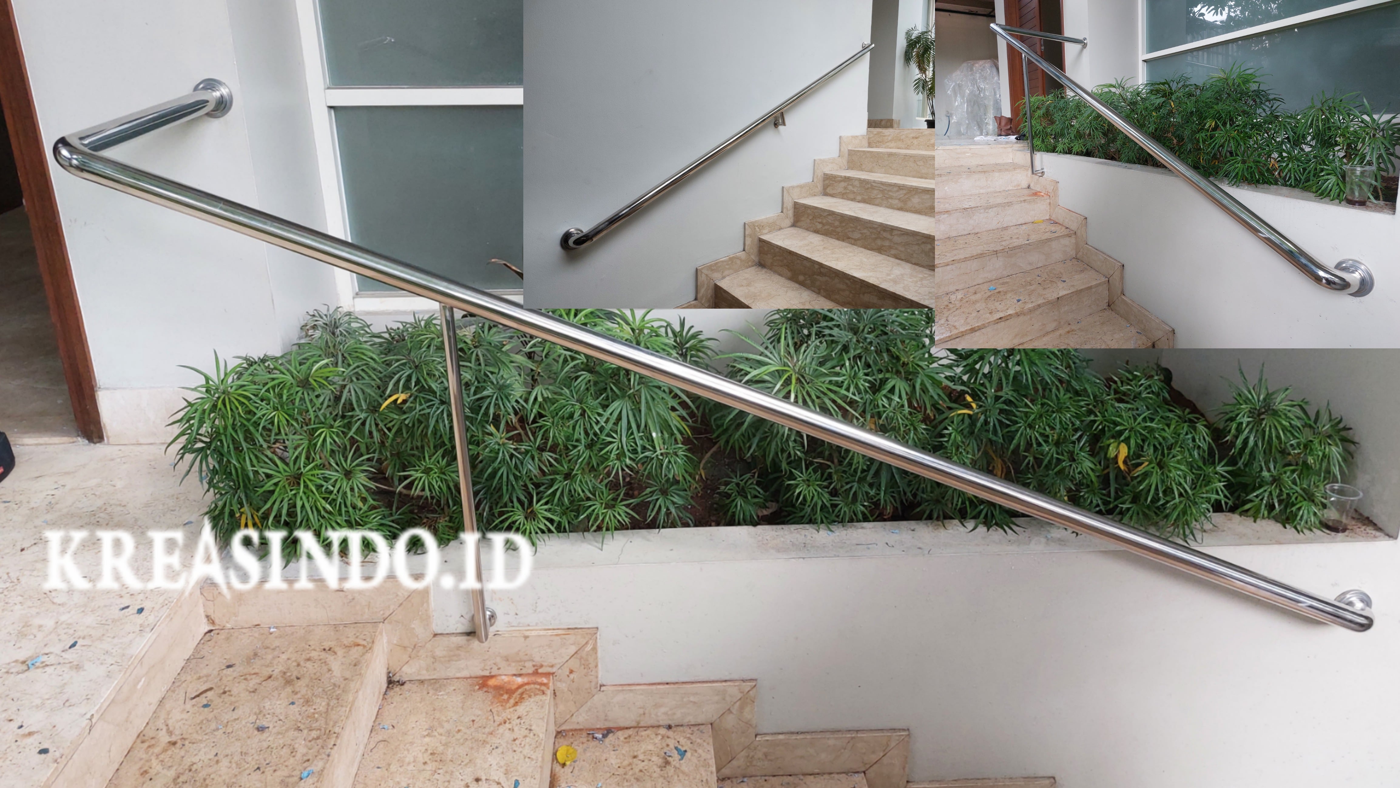 Handrail Tangga Stainless pesanan Bpk Budi di Pondok Indah dan Elamgga Kebayoran Baru Jakarta