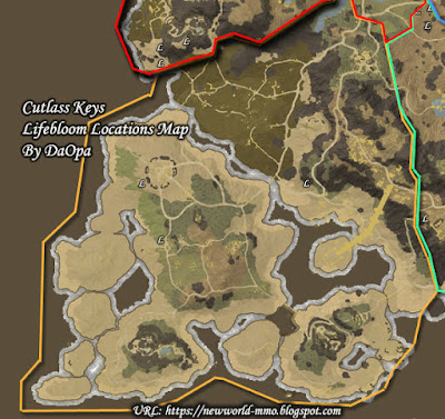 Cutlass Keys lifebloom locations map