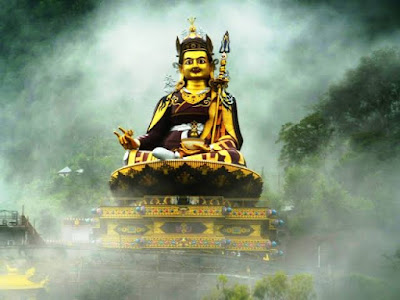 Statue of guru Padmasamvaba in Himachal Pradesh monastery