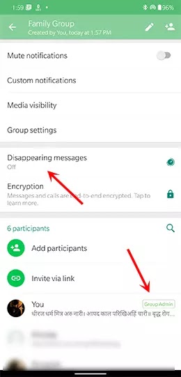 WhatsApp Disappearing Messages