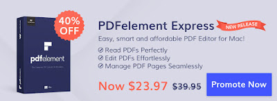 20% Discount Coupon Code on Wondershare PDFelement 6 for Win, 40% Discount Coupon Code on Wondershare PDFelement Express for Mac