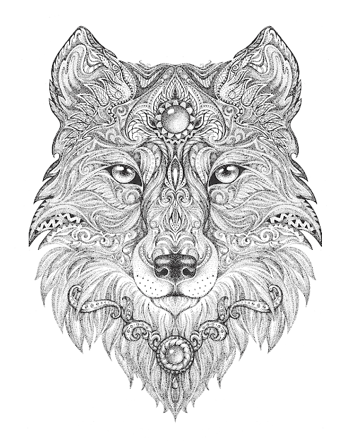 Wolf Adult Colouring Page  Colouring In Sheets  Art  Craft  Art  Supplies 