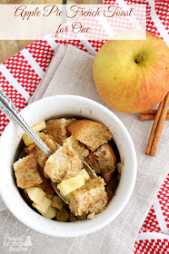 This perfectly portioned for one Apple Pie French Toast takes just a handful ingredients and a few minutes to make in your microwave.