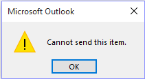 error - cannot send this item