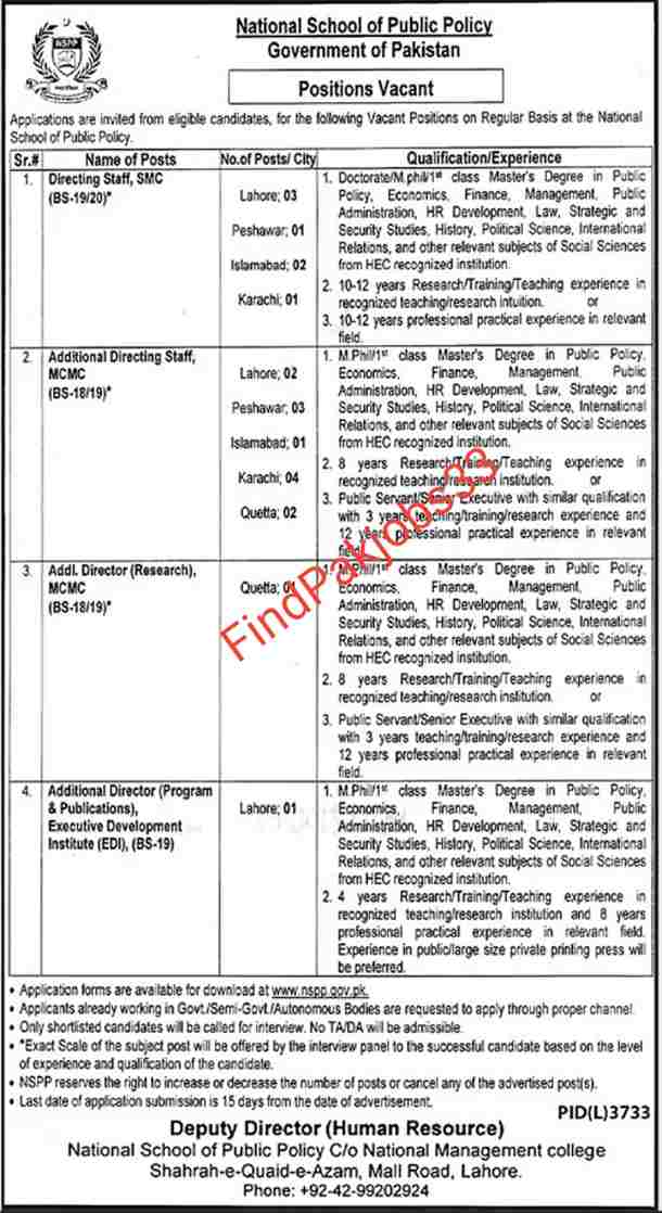 National school of public policy NSPP jobs 2023