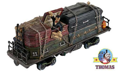 Department 56 Snow Village Halloween Haunted House Model Dracula coffin rail wagon scary ghost train