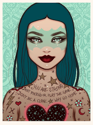 “You Are Strong” Main Blue Hair Edition Screen Print by Tara McPherson x Collectionzz x Pearl Jam