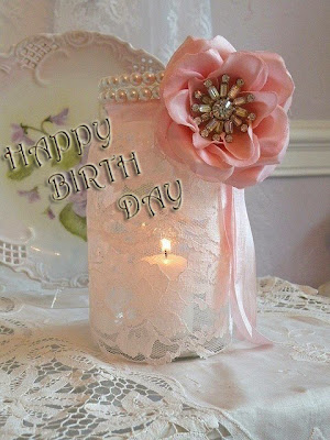 happy birth day with light pink theme