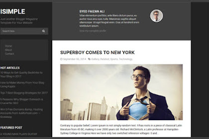 Isimple Classic Layout Responsive Blogger Templates