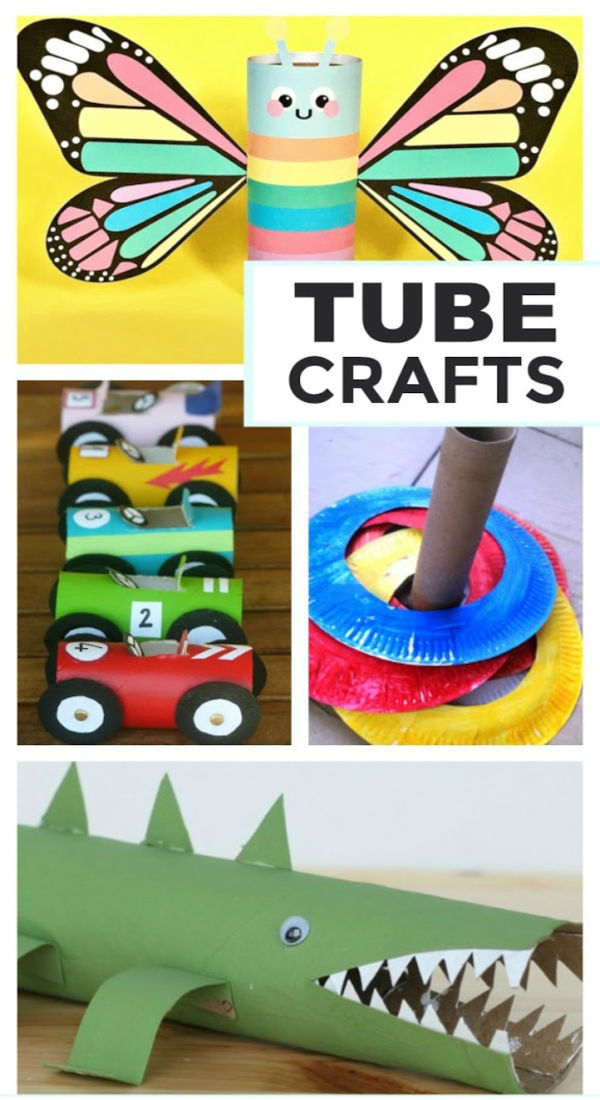 A collection of cardboard tube crafts for kids to make #cardboardcrafts #cardboardtoys #cardboardtubesrepurposed #cardboardtubecraftsforkids #growingajeweledrose #activitiesforkids