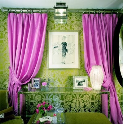 Bedroom Design green color combination of pink