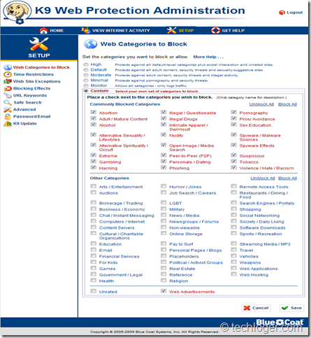 K9 Web Protection Interface k9-web-protection-interface