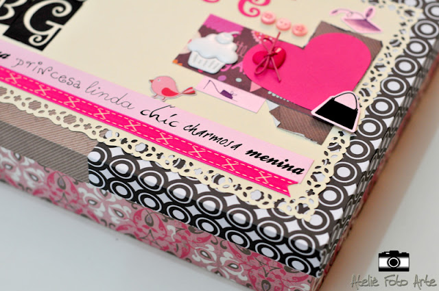 Caixa amigas scrapbook